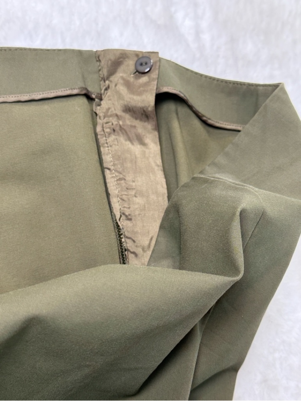 Lafayette 148 Lexington Bleecker Pants Trouser 14 Olive Cropped Side Zip Career - Picture 12 of 16